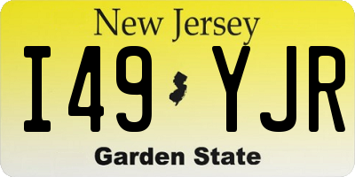 NJ license plate I49YJR
