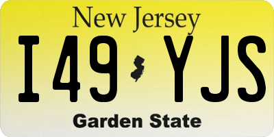 NJ license plate I49YJS