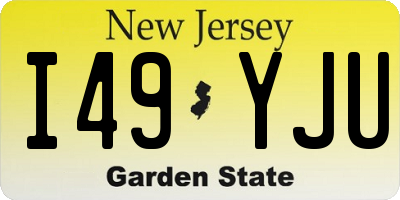 NJ license plate I49YJU