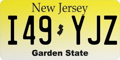 NJ license plate I49YJZ