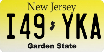 NJ license plate I49YKA