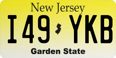 NJ license plate I49YKB