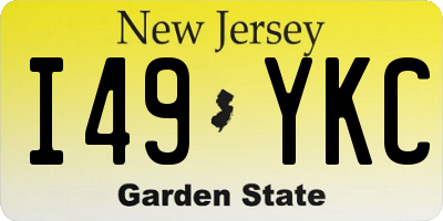 NJ license plate I49YKC