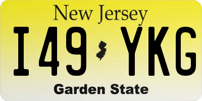 NJ license plate I49YKG