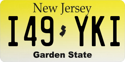 NJ license plate I49YKI