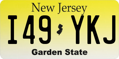 NJ license plate I49YKJ
