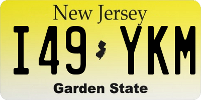 NJ license plate I49YKM
