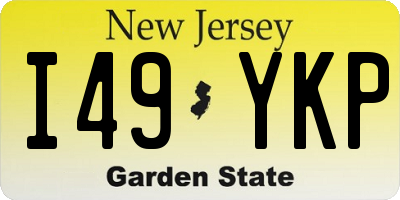 NJ license plate I49YKP