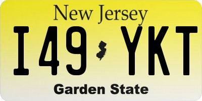 NJ license plate I49YKT