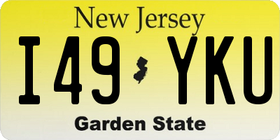 NJ license plate I49YKU