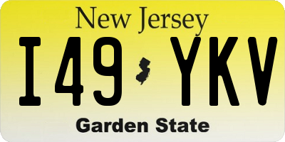 NJ license plate I49YKV