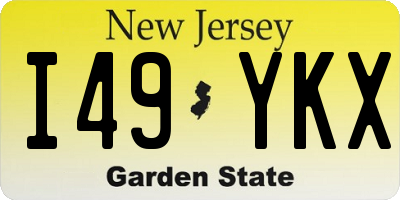 NJ license plate I49YKX