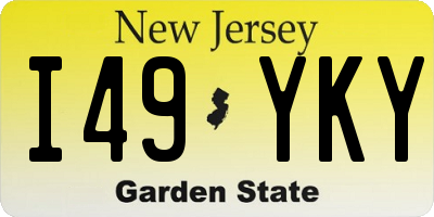 NJ license plate I49YKY