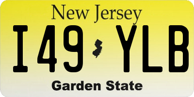 NJ license plate I49YLB
