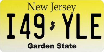 NJ license plate I49YLE