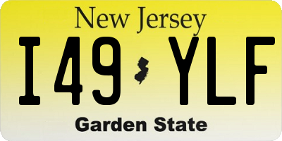 NJ license plate I49YLF