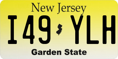 NJ license plate I49YLH