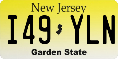 NJ license plate I49YLN