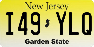 NJ license plate I49YLQ