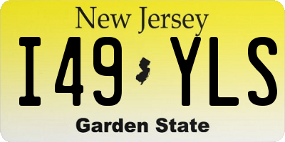 NJ license plate I49YLS