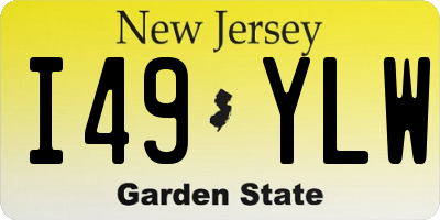 NJ license plate I49YLW