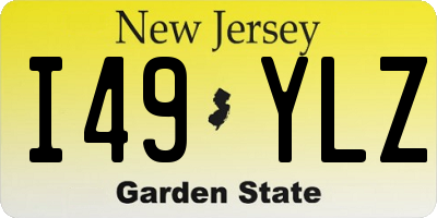 NJ license plate I49YLZ