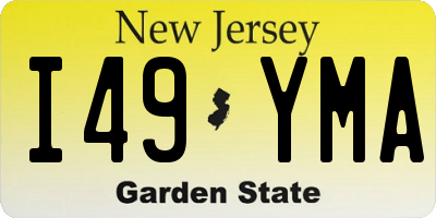 NJ license plate I49YMA