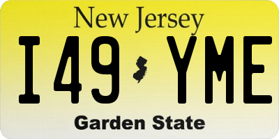 NJ license plate I49YME