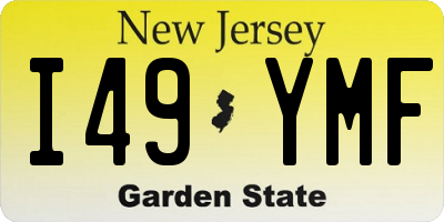 NJ license plate I49YMF