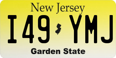 NJ license plate I49YMJ