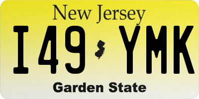 NJ license plate I49YMK