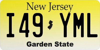 NJ license plate I49YML