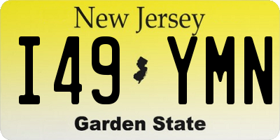 NJ license plate I49YMN