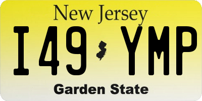 NJ license plate I49YMP