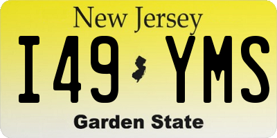 NJ license plate I49YMS