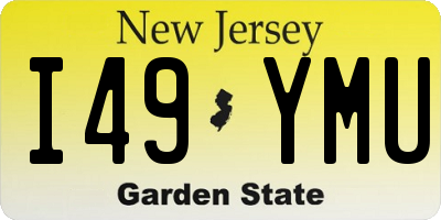 NJ license plate I49YMU