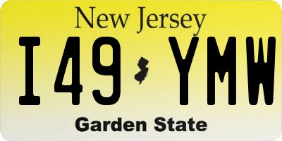 NJ license plate I49YMW