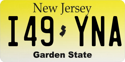 NJ license plate I49YNA