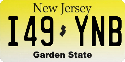 NJ license plate I49YNB