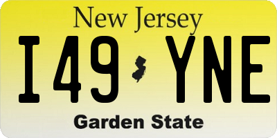 NJ license plate I49YNE
