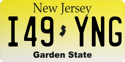 NJ license plate I49YNG