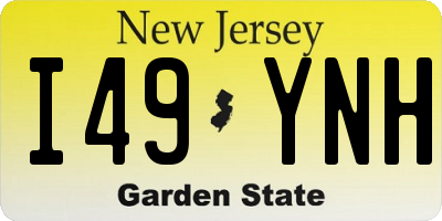 NJ license plate I49YNH