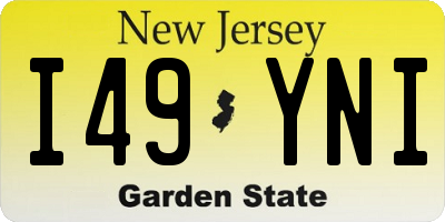 NJ license plate I49YNI