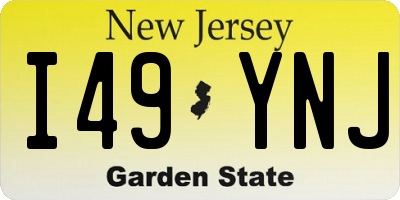 NJ license plate I49YNJ