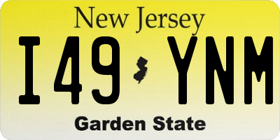 NJ license plate I49YNM