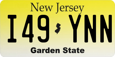 NJ license plate I49YNN