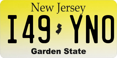 NJ license plate I49YNO