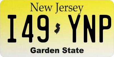 NJ license plate I49YNP