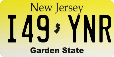NJ license plate I49YNR