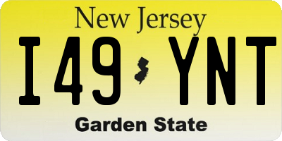 NJ license plate I49YNT